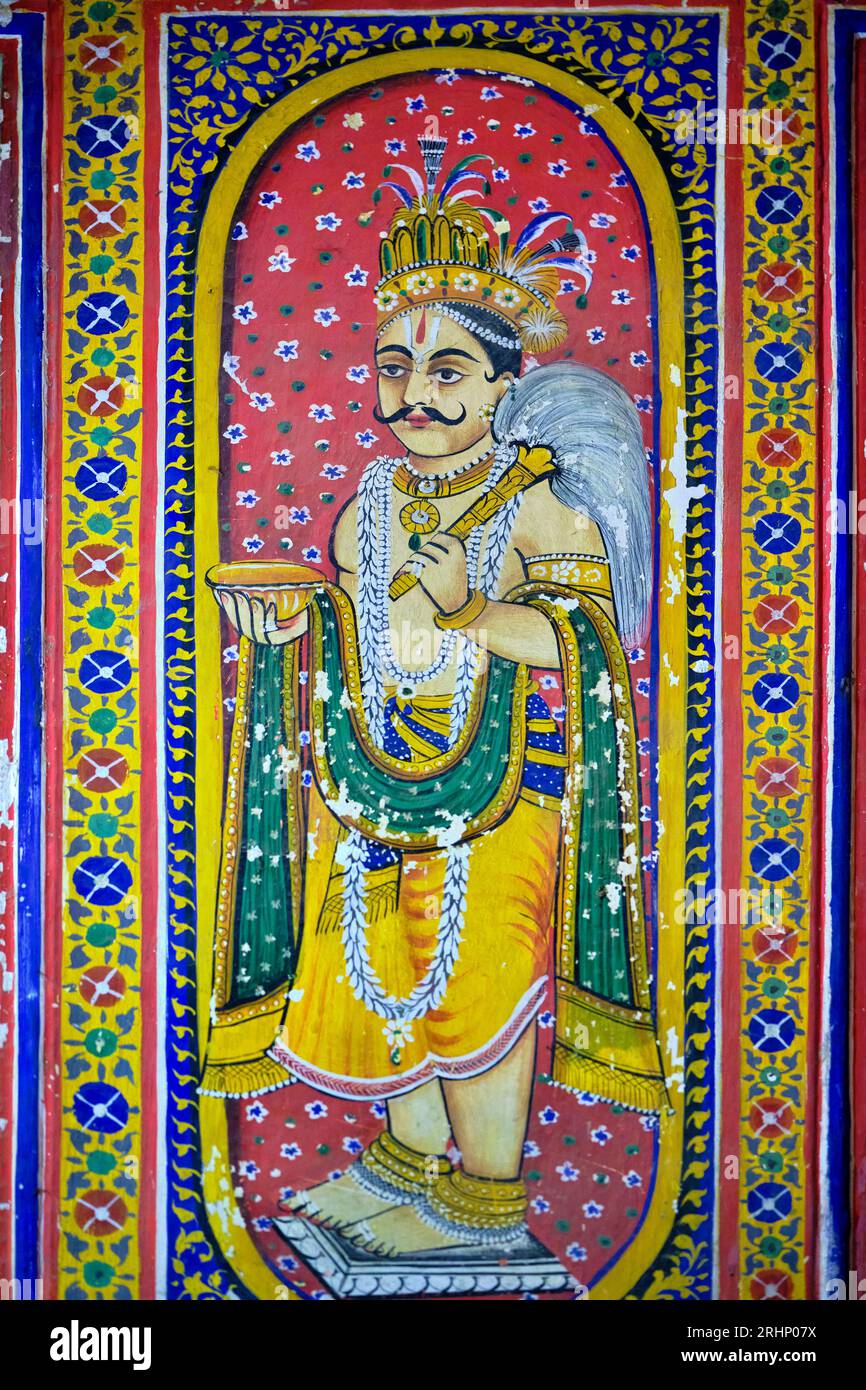 NDIA, Rajasthan, Region Shekhawati, Dorf Mandawa, jhunjhunwala Haveli, Goldhalle Stockfoto