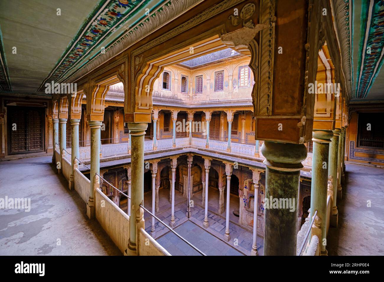 Indien, Rajasthan, Shekhawati, NAwalgarh, Bhagton Ki Haveli Stockfoto