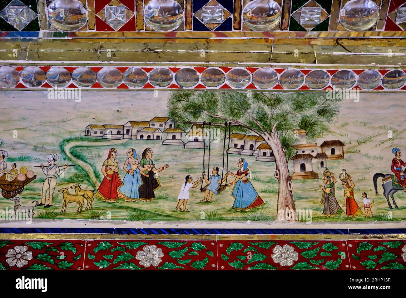 Indien, Rajasthan, Jaisalmer, Patwah-ki-haveli datieren auf den Beginn des 19. Jahrhunderts Stockfoto
