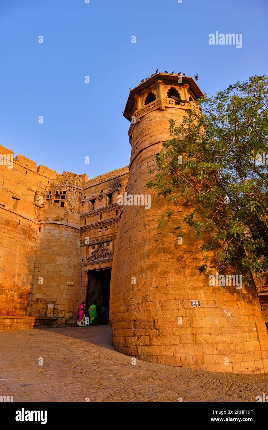 Indien, Rajasthan Staat, Rajasthan Hügel als UNESCO-Weltkulturerbe eingestuft, Jaisalmer, die Festung Stockfoto