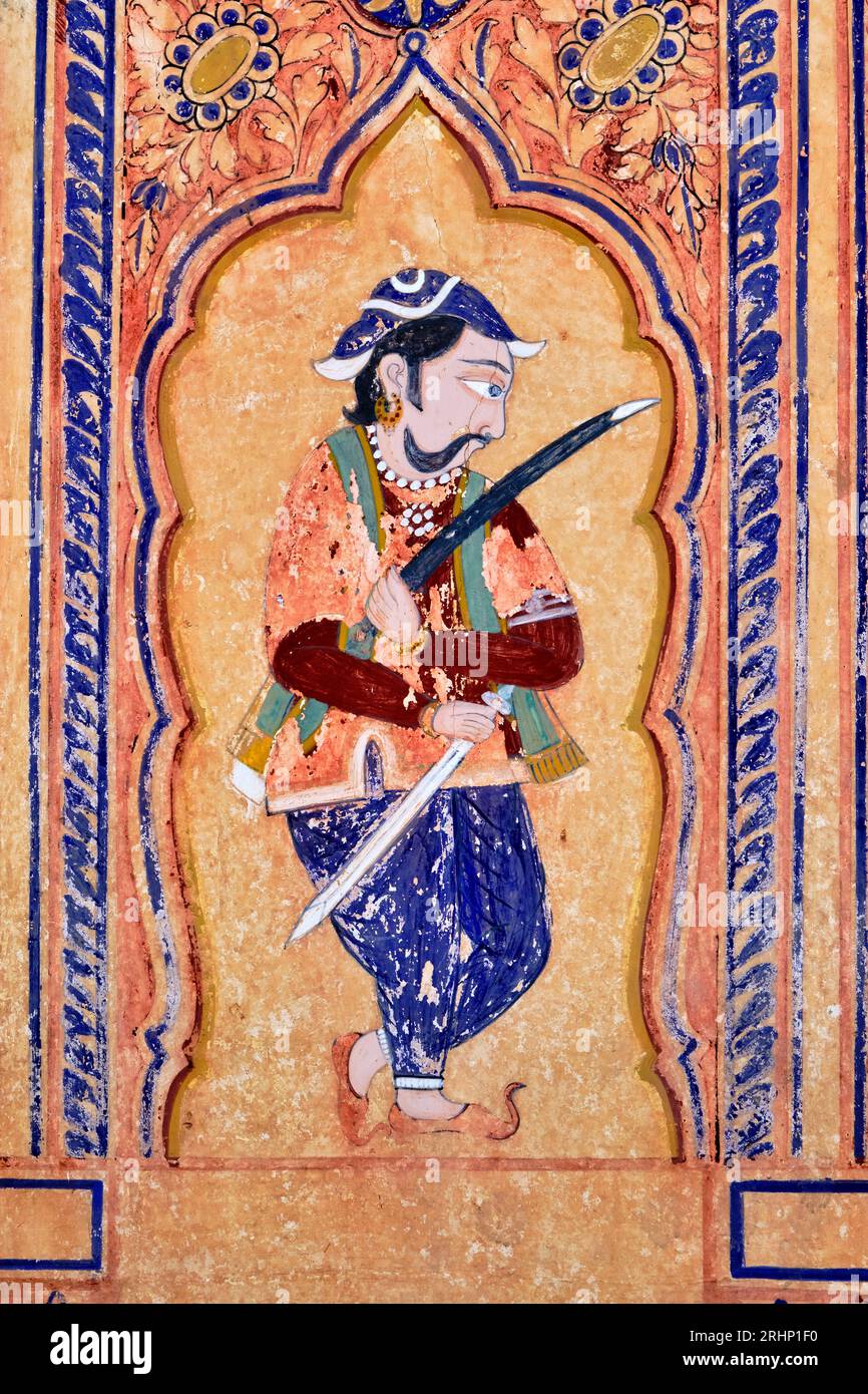Indien, Rajasthan, Shekhawati Region, Fatehpur, NAND Lal Devra Haveli (1802) oder haveli Nadine le Prince Stockfoto
