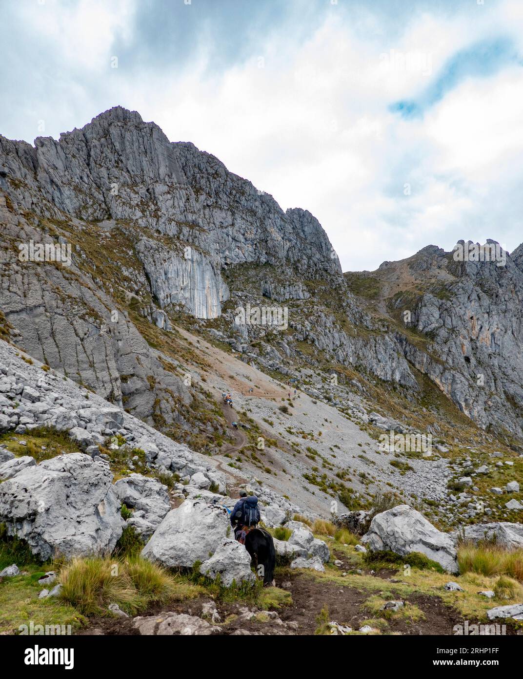 Cancanapunta Pass, Huayhuash Wanderstrecke, peruanische Anden Stockfoto