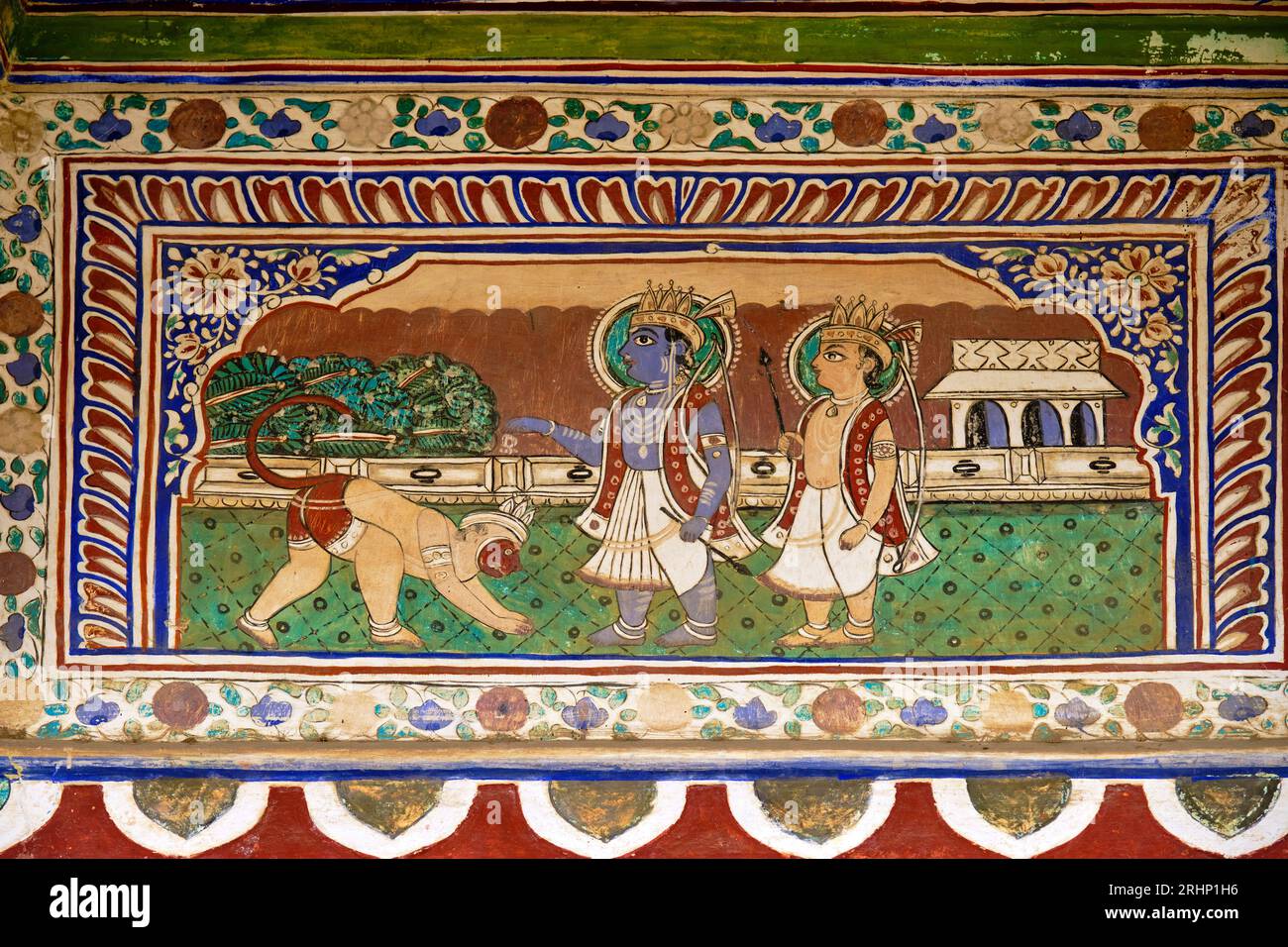 Indien, Rajasthan, Shekhawati Region, Fatehpur, NAND Lal Devra Haveli (1802) oder haveli Nadine le Prince Stockfoto