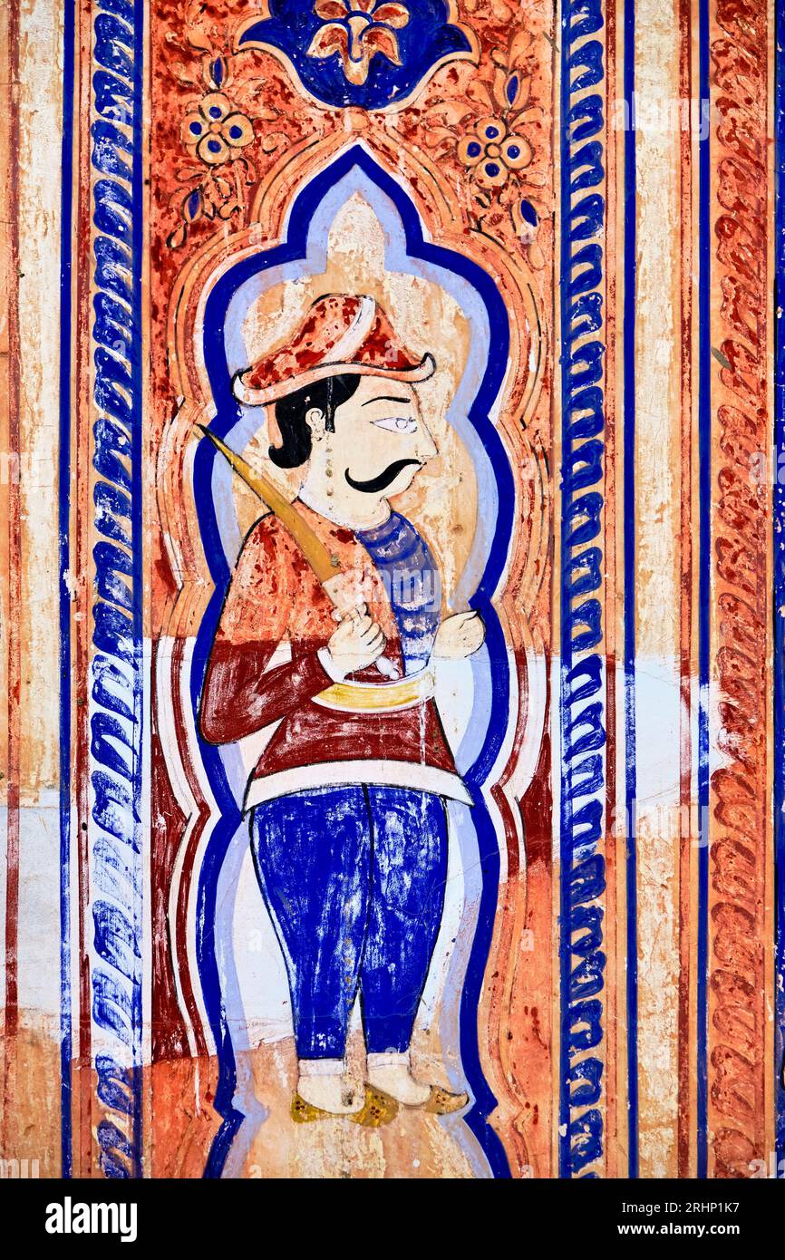 Indien, Rajasthan, Shekhawati Region, Fatehpur, NAND Lal Devra Haveli (1802) oder haveli Nadine le Prince Stockfoto