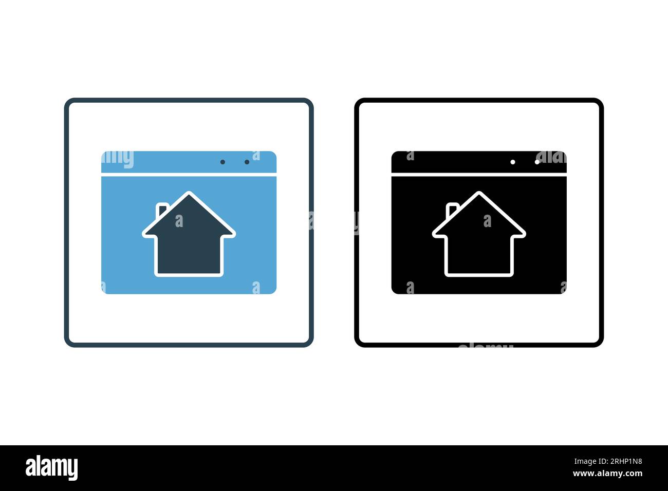 Symbol Homepage. Symbol für die Suchmaschinenoptimierung. Geeignet für Website-Design, App, Benutzeroberflächen. Durchgehender Symbolstil. Einfache Vektorkonstruktion Stock Vektor