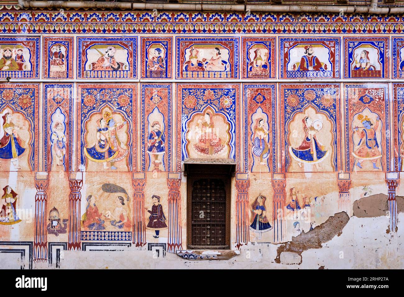Indien, Rajasthan, Shekhawati Region, Fatehpur, NAND Lal Devra Haveli (1802) oder haveli Nadine le Prince Stockfoto