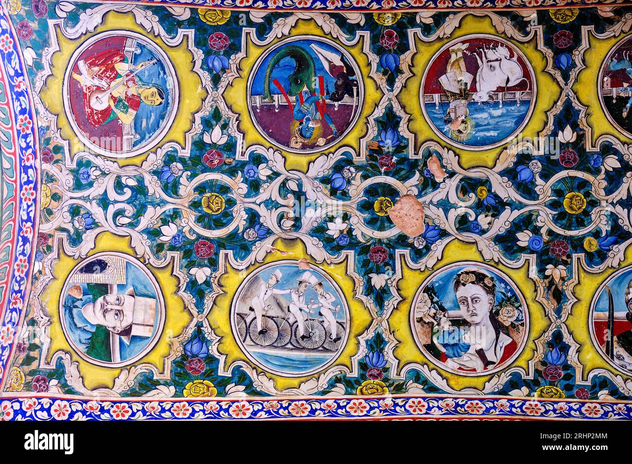 Indien, Rajasthan, Shekhawati, Nawalgarh, Morarka haveli Stockfoto