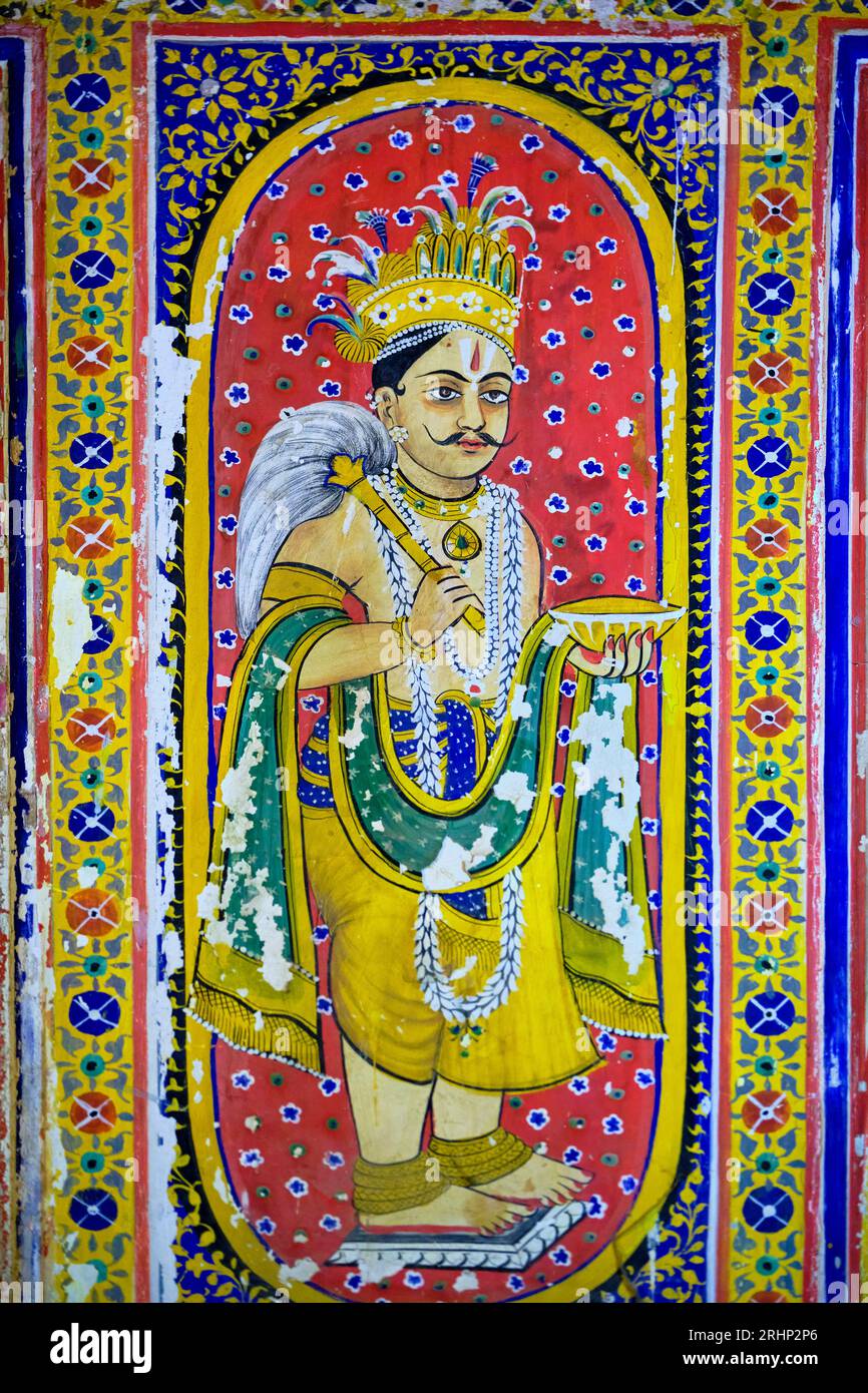 NDIA, Rajasthan, Region Shekhawati, Dorf Mandawa, jhunjhunwala Haveli, Goldhalle Stockfoto