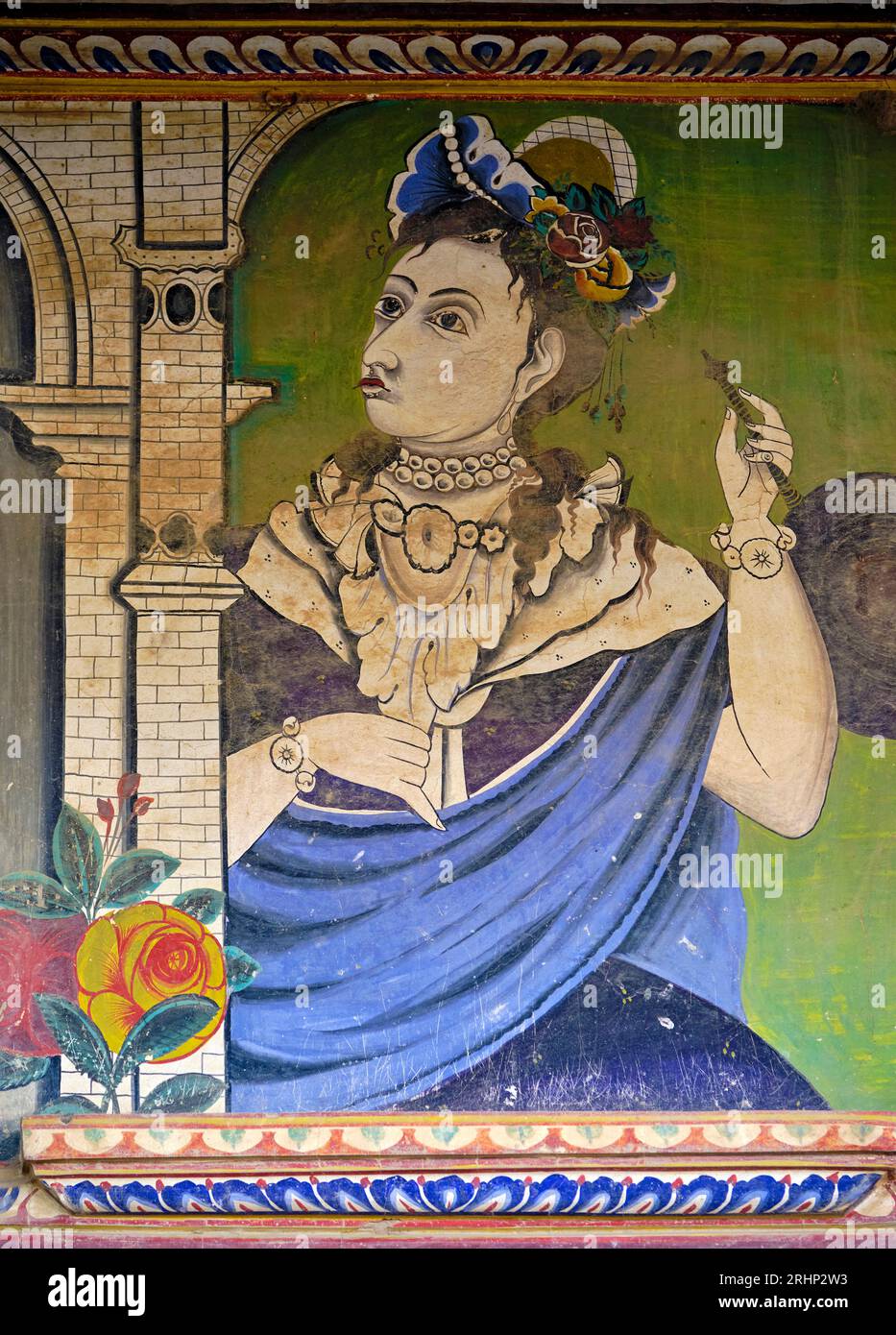 Indien, Rajasthan, Shekhawati, NAwalgarh, Bhagton Ki Haveli Stockfoto