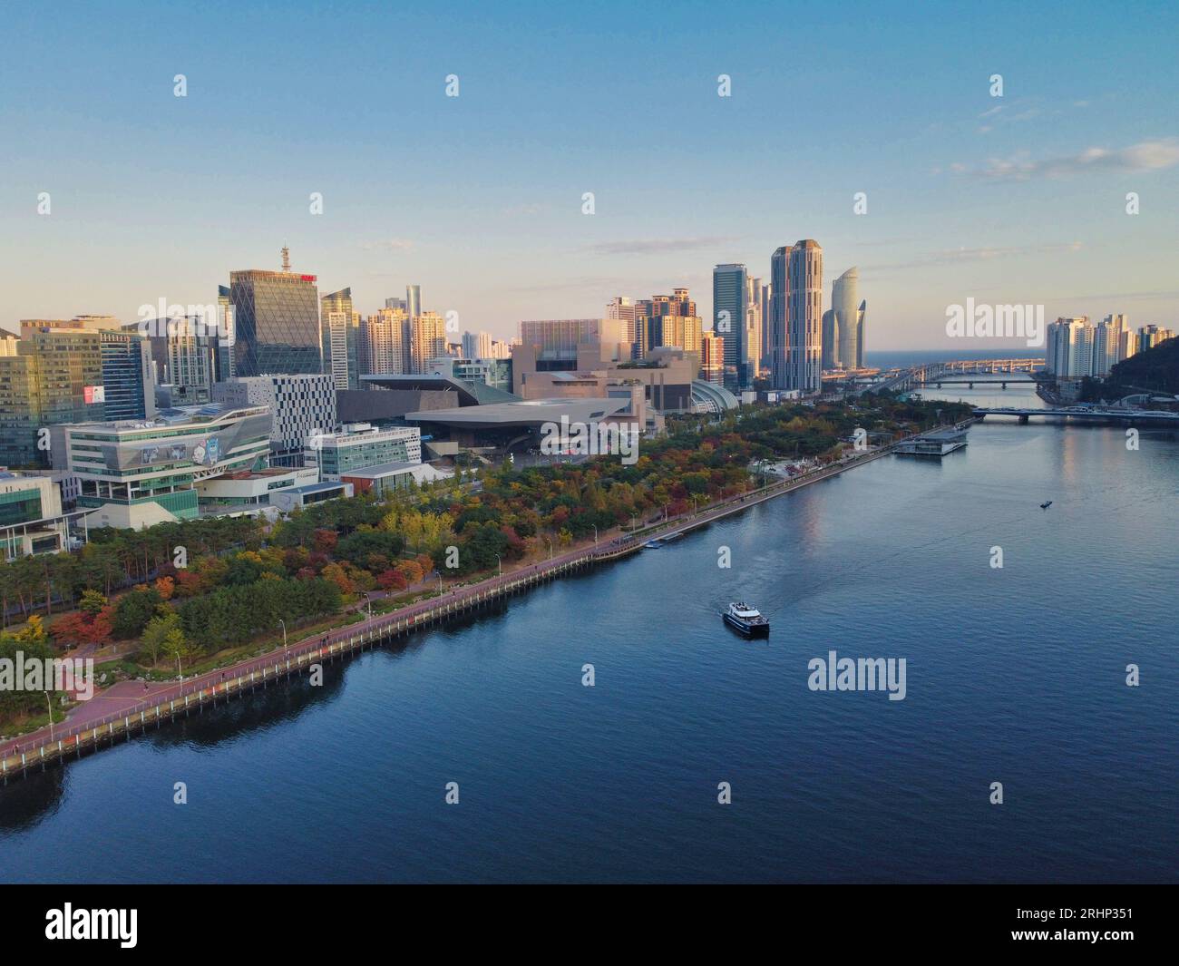 Luftaufnahme von Herbstnaru Park, Centum City, Busan, Südkorea, Asien Stockfoto