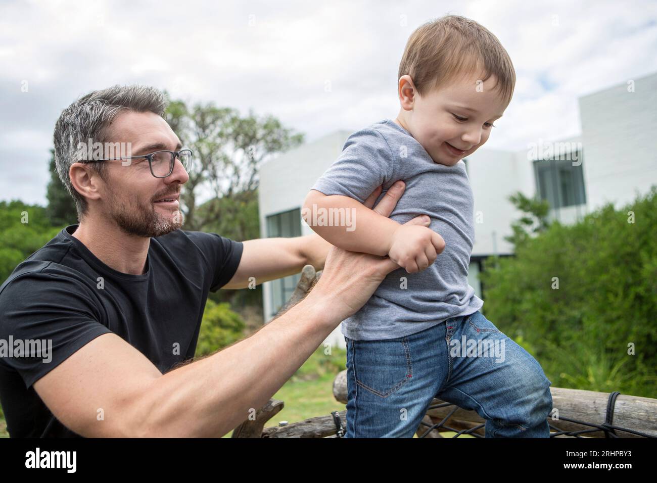 Vater und Sohn Stockfoto