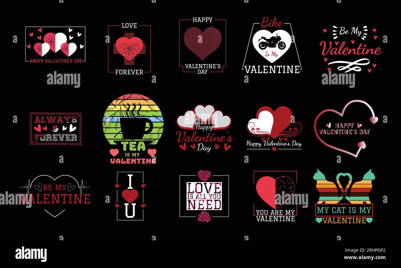 Herzdesign, Grafik-T-Shirt Zum Valentinstag, Für Damen, Rote Herzen
