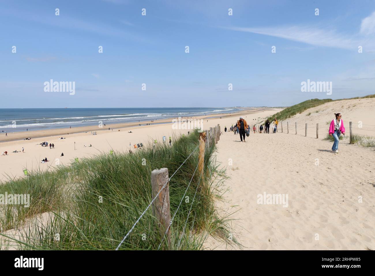 Blick auf den Strand von Bloemendaal aan Zee, Bloemendaal an Zee, Nordholland, Noord-Holland, Benelux, Benelux-Länder, Niederlande, Nederland Stockfoto