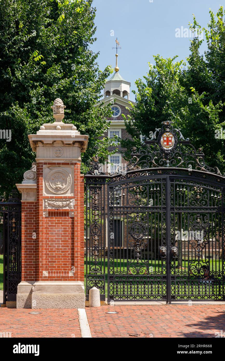 Van Wickle Gates an der Brown University, gegründet 1764 in Providence, Rhode Island, USA. Stockfoto