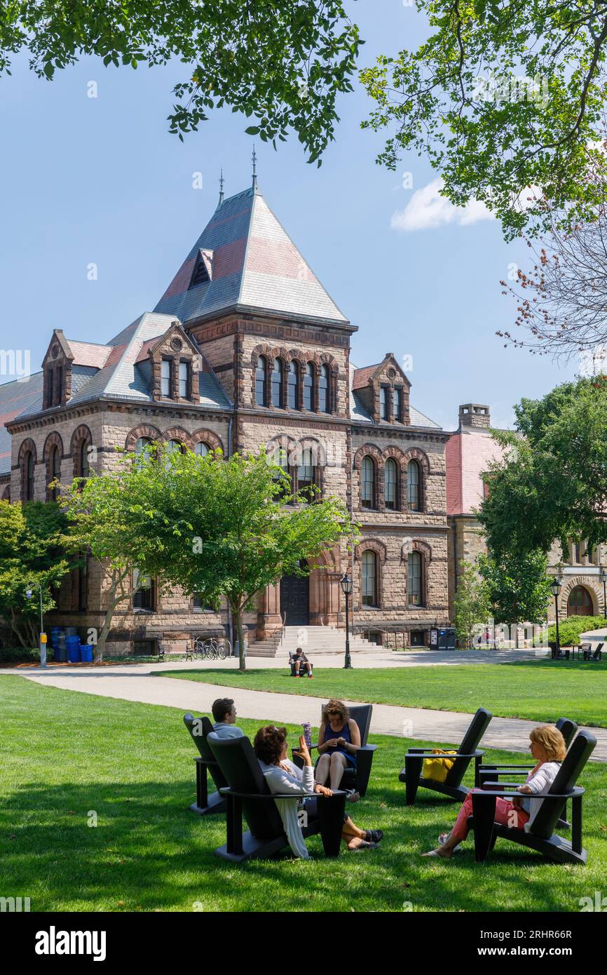 Sayles Hall, 1881, Brown University, gegründet 1764, Providence, Rhode Island, USA. Stockfoto