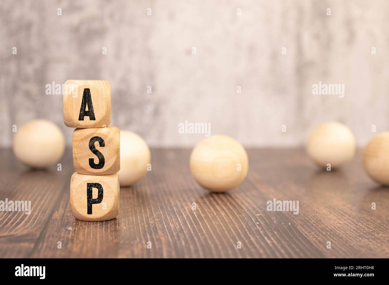 ASP - Business und Techonologiekonzept. Text auf Holzwürfeln Stockfoto