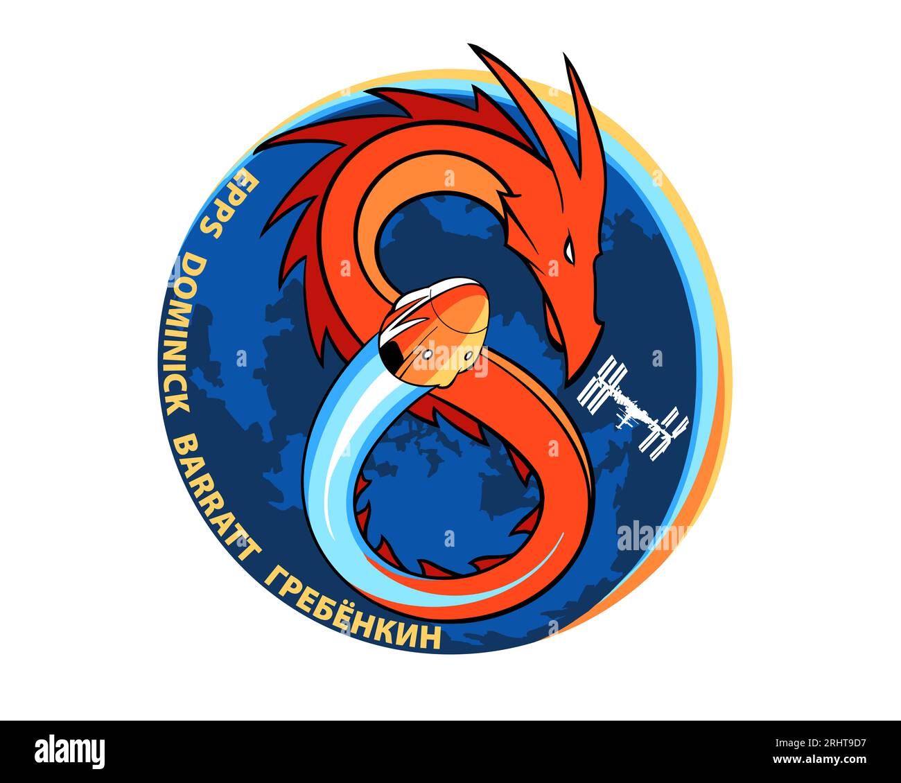 Houston, Texas, USA. Aug. 2023. USCV-8 (SpaceX Crew 8) Mission Patch. Quelle: NASA/ZUMA Press Wire/ZUMAPRESS.com/Alamy Live News Stockfoto
