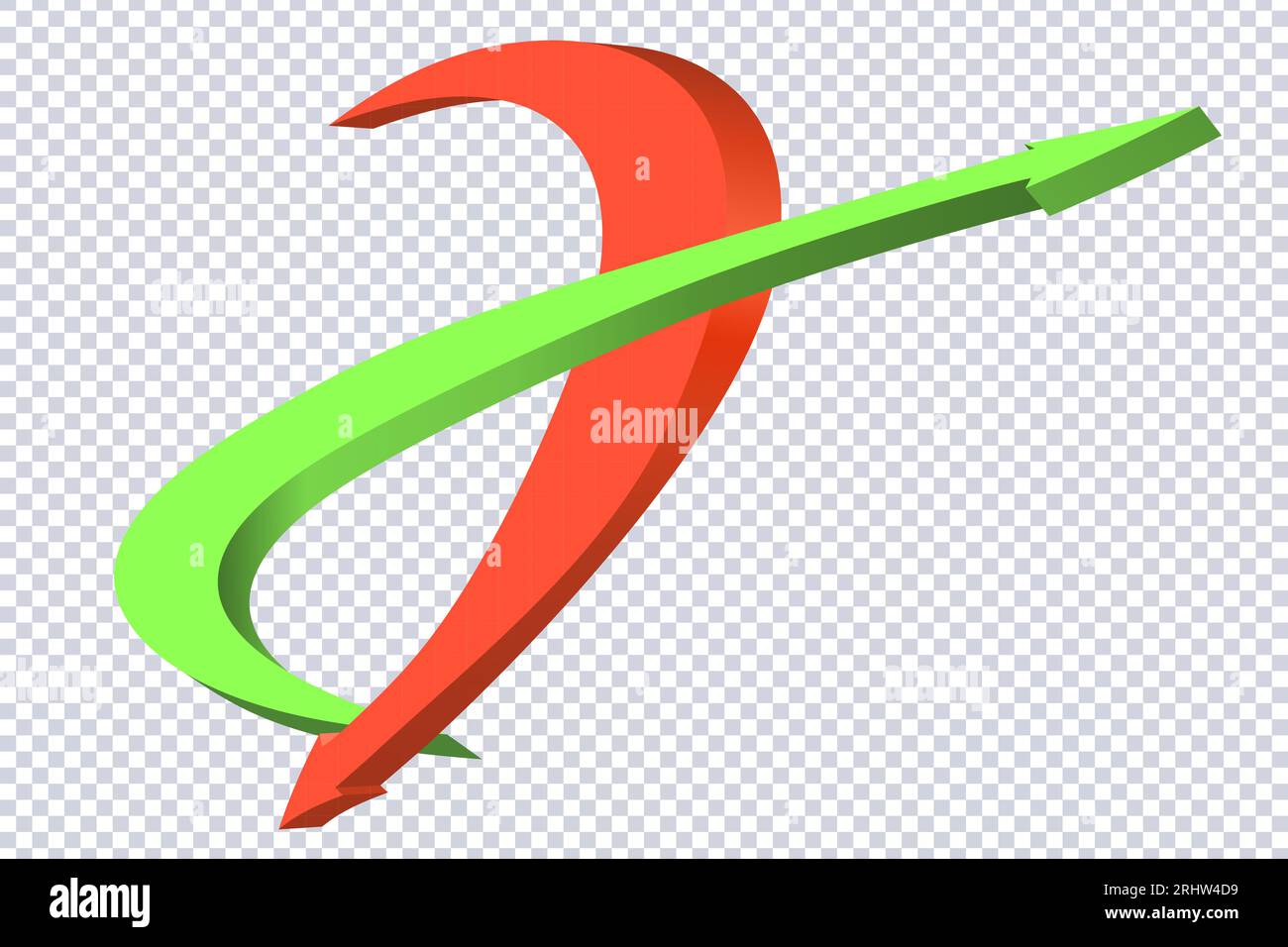 Zwei Pfeile rund um Rot und Grün. Business Infografik Präsentationsdiagramm für Präsentation, Design-Daten, Finanzen, Bericht. Abschnitt Vergleichsservice. Nach Oben Stock Vektor