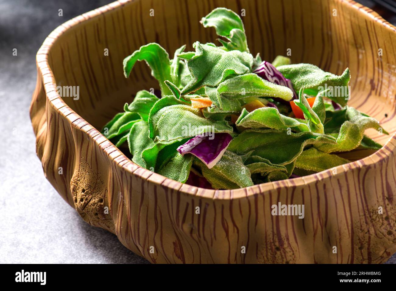 Kristalliner Eispflanzensalat, kristalline Eispflanze, japanisches Essen. Stockfoto