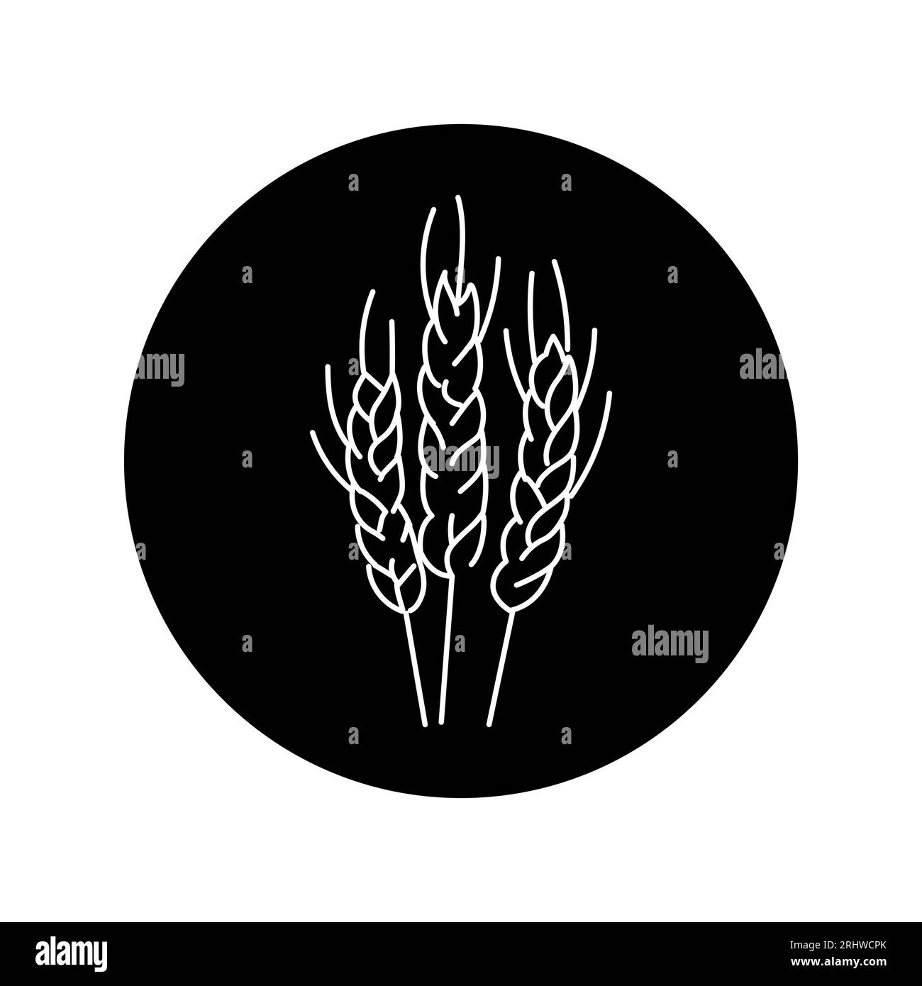 Schwarzes Liniensymbol für Weizenohren. Piktogramm für Webseite, mobile App, Werbeaktion. Stock Vektor