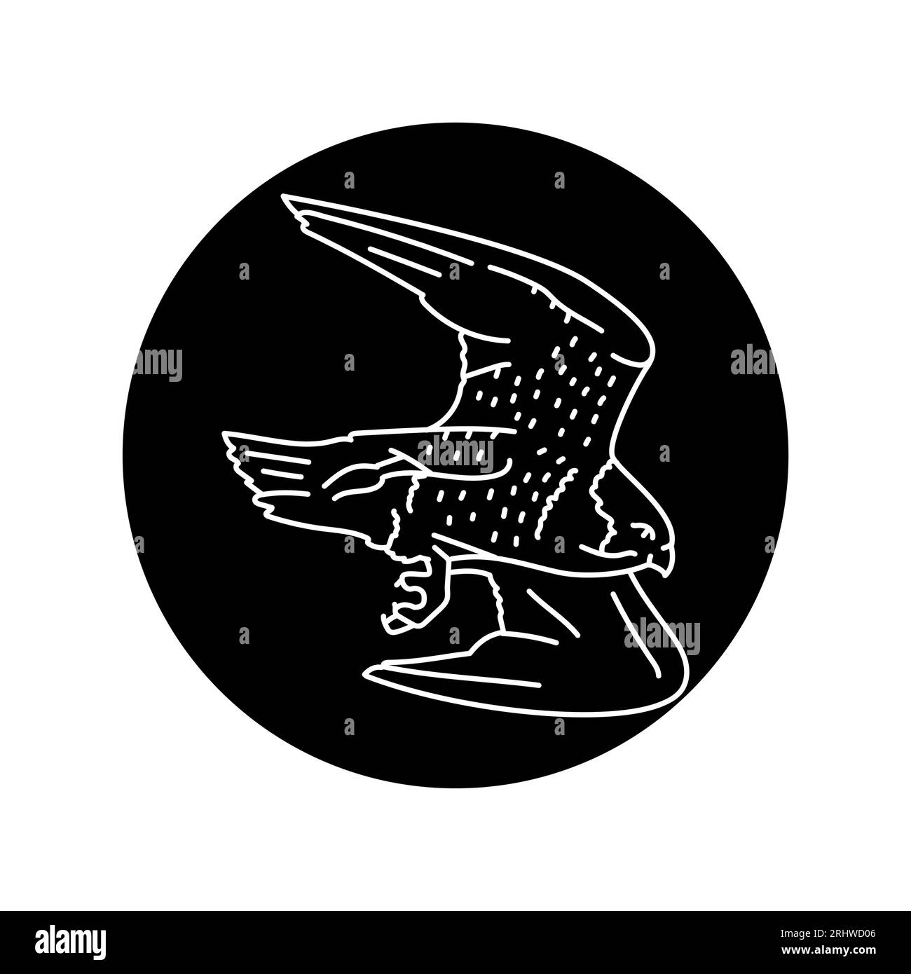 Falcon Bird – Symbol mit schwarzer Linie. Piktogramm für Webseite, mobile App, Werbeaktion. Stock Vektor