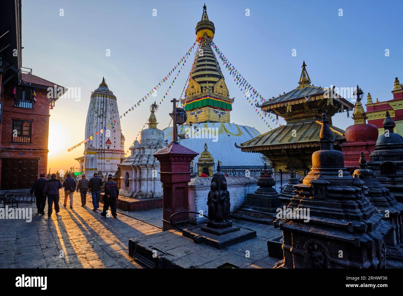 Nepal, Kathmandu-Tal, Swayambunath buddhistische Stupa Stockfoto