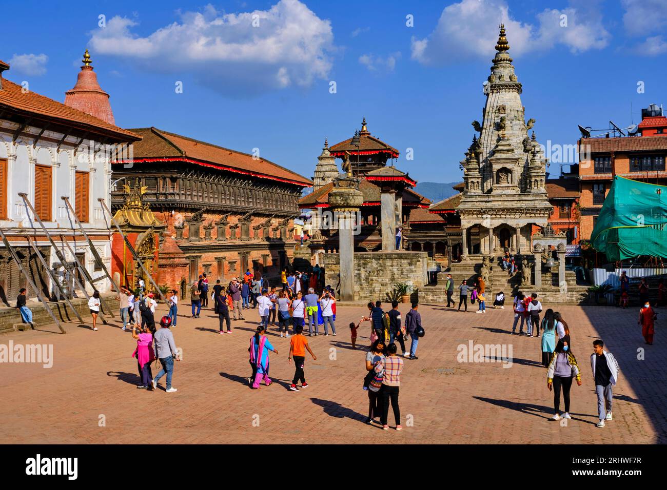 Nepal, Kathmandu-Tal, UNESCO-Weltkulturerbe, Stadt Bhaktapur, Durbar-Platz Stockfoto