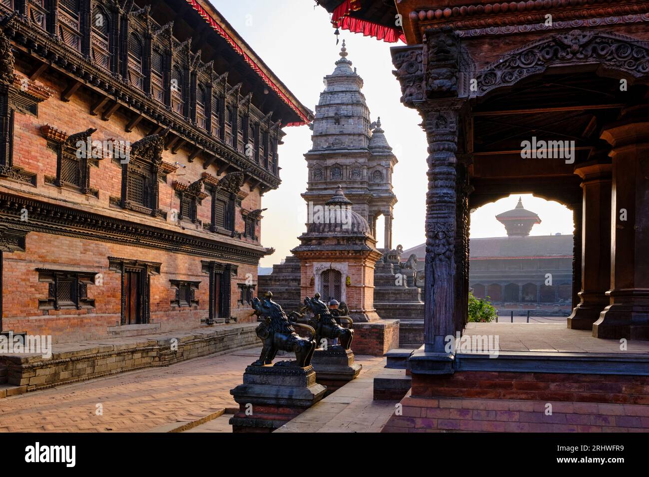 Nepal, Kathmandu-Tal, UNESCO-Weltkulturerbe, Stadt Bhaktapur, Durbar-Platz Stockfoto