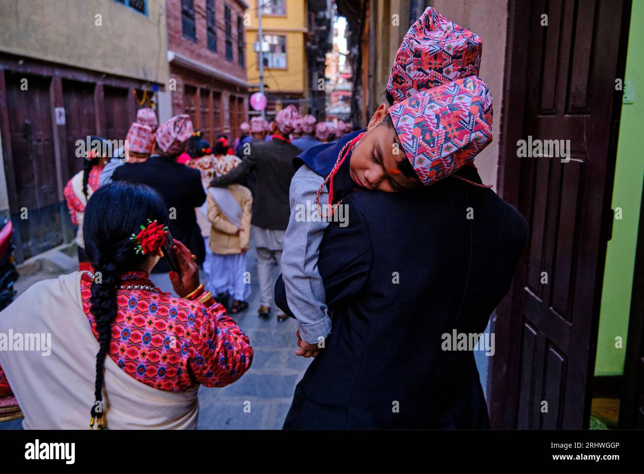 Nepal, Kathmandu-Tal, Newar-Stadt Patan, Festival zum 77-jährigen Geburtstag der Frau Stockfoto