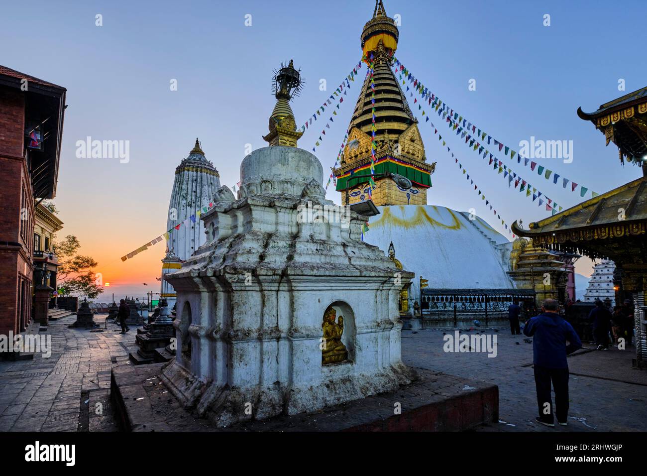 Nepal, Kathmandu-Tal, Swayambunath buddhistische Stupa Stockfoto