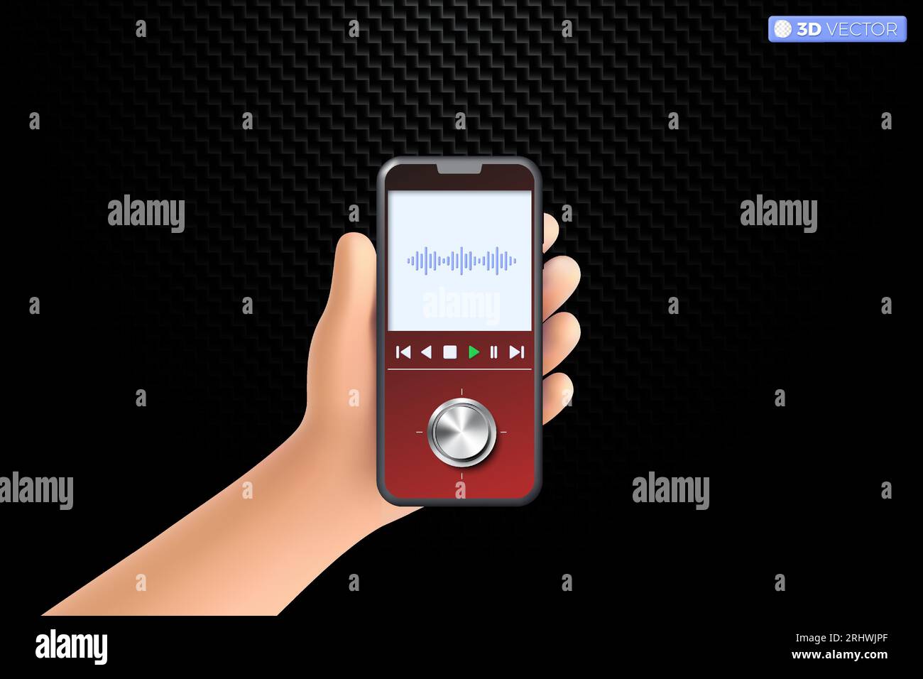 3D-Symbol für die Benutzeroberfläche der Video-Media-Steuerungstaste für Mobiltelefone. Online-Spiele für Geldverdienen, Live-Streaming und vlog-Konzept. 3D-Vektor ist Stock Vektor