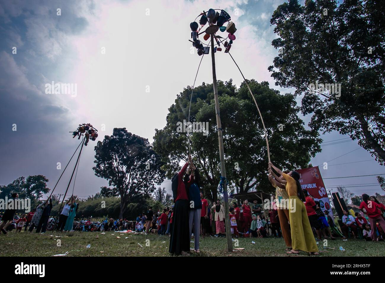 Die Volkspartei feiert den Unabhängigkeitstag Indonesiens Stockfoto