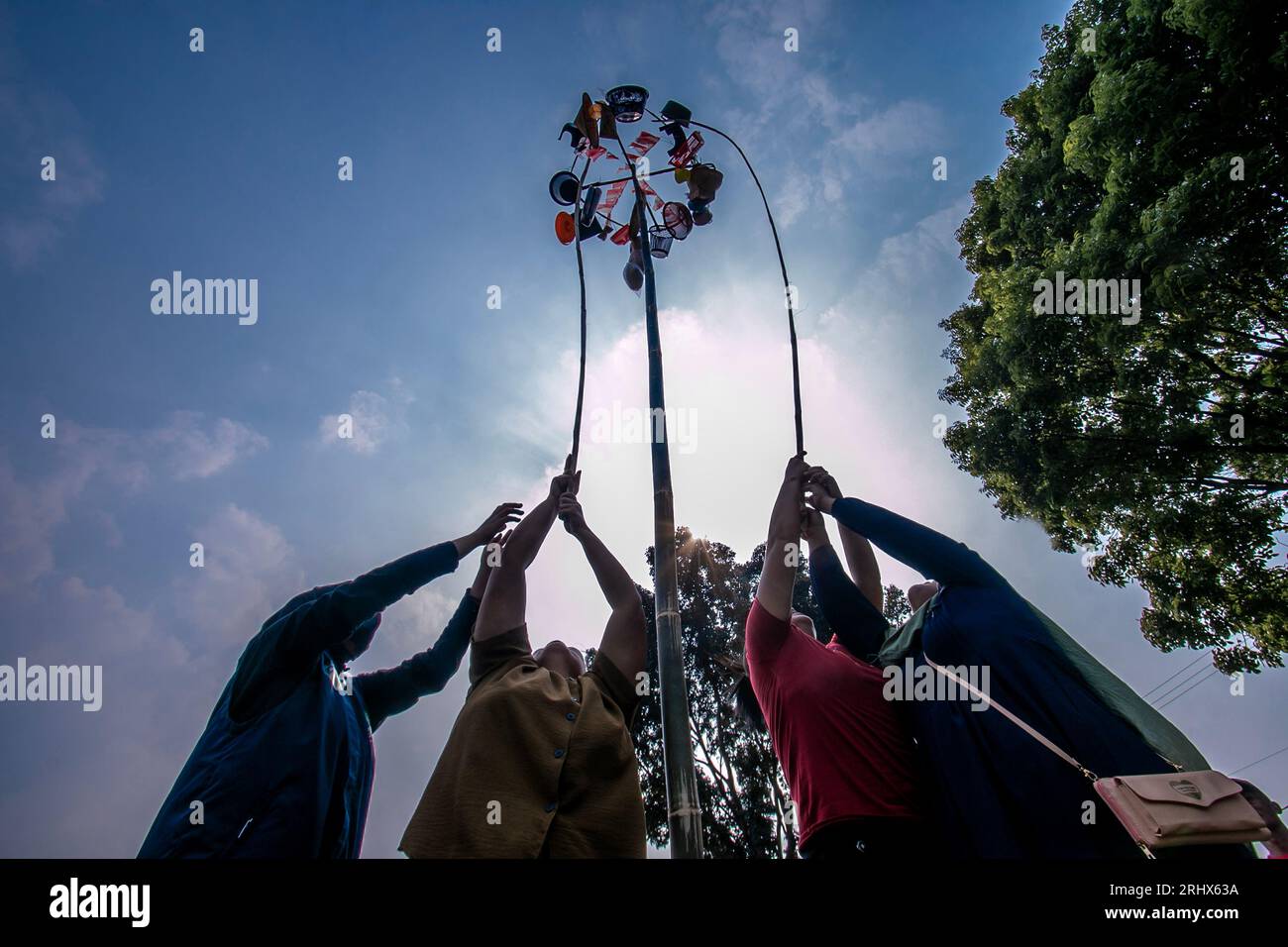 Die Volkspartei feiert den Unabhängigkeitstag Indonesiens Stockfoto