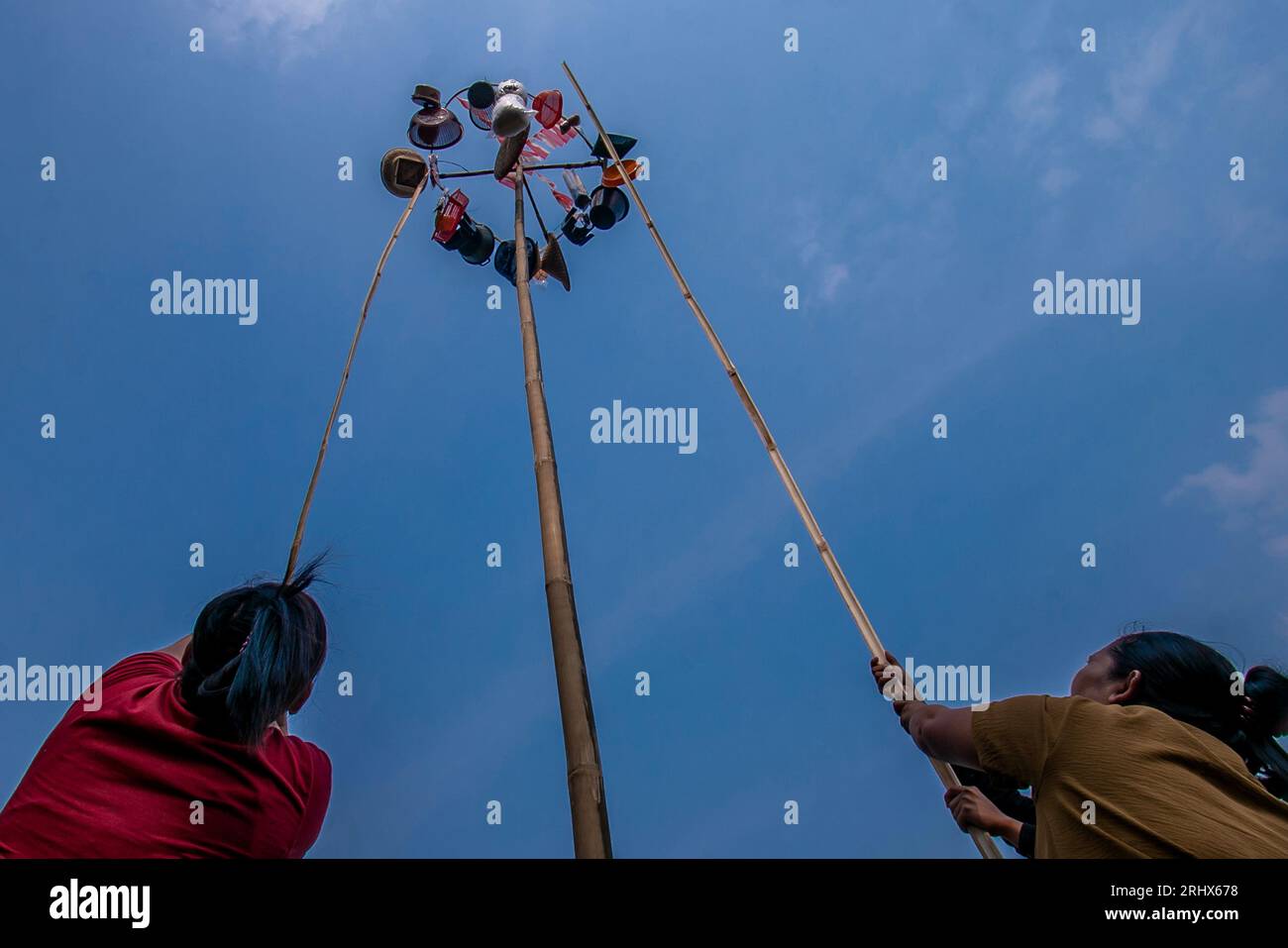 Die Volkspartei feiert den Unabhängigkeitstag Indonesiens Stockfoto
