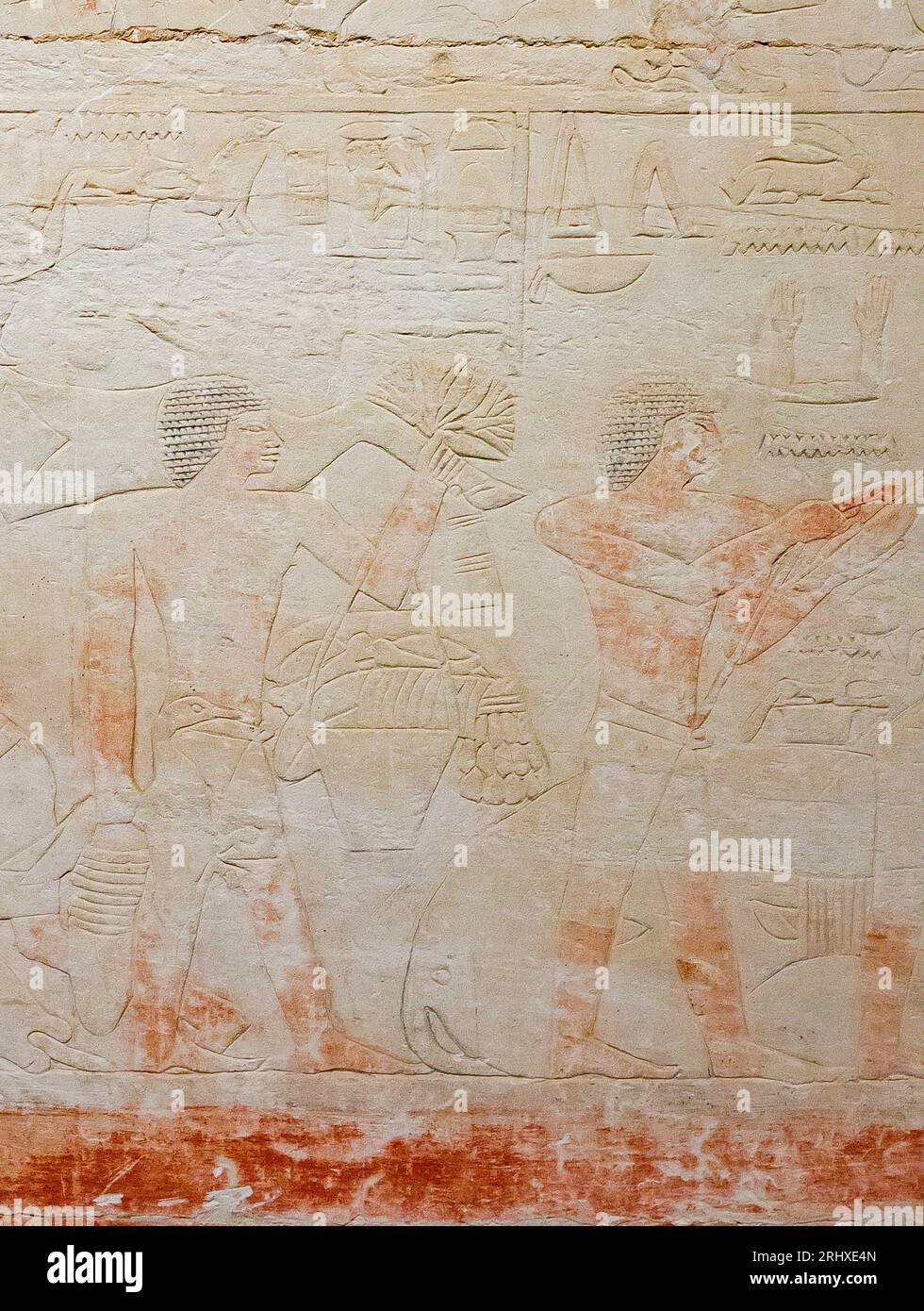 Ägypten, Sakkara, Grab von Ankhmahor, Metzgerei. Stockfoto