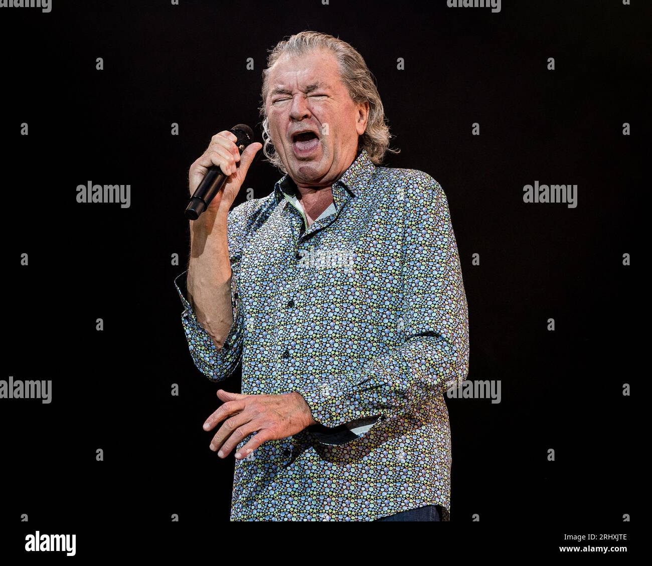 Ian Gillan von Deep Purple trat 2023 live auf Stockfoto