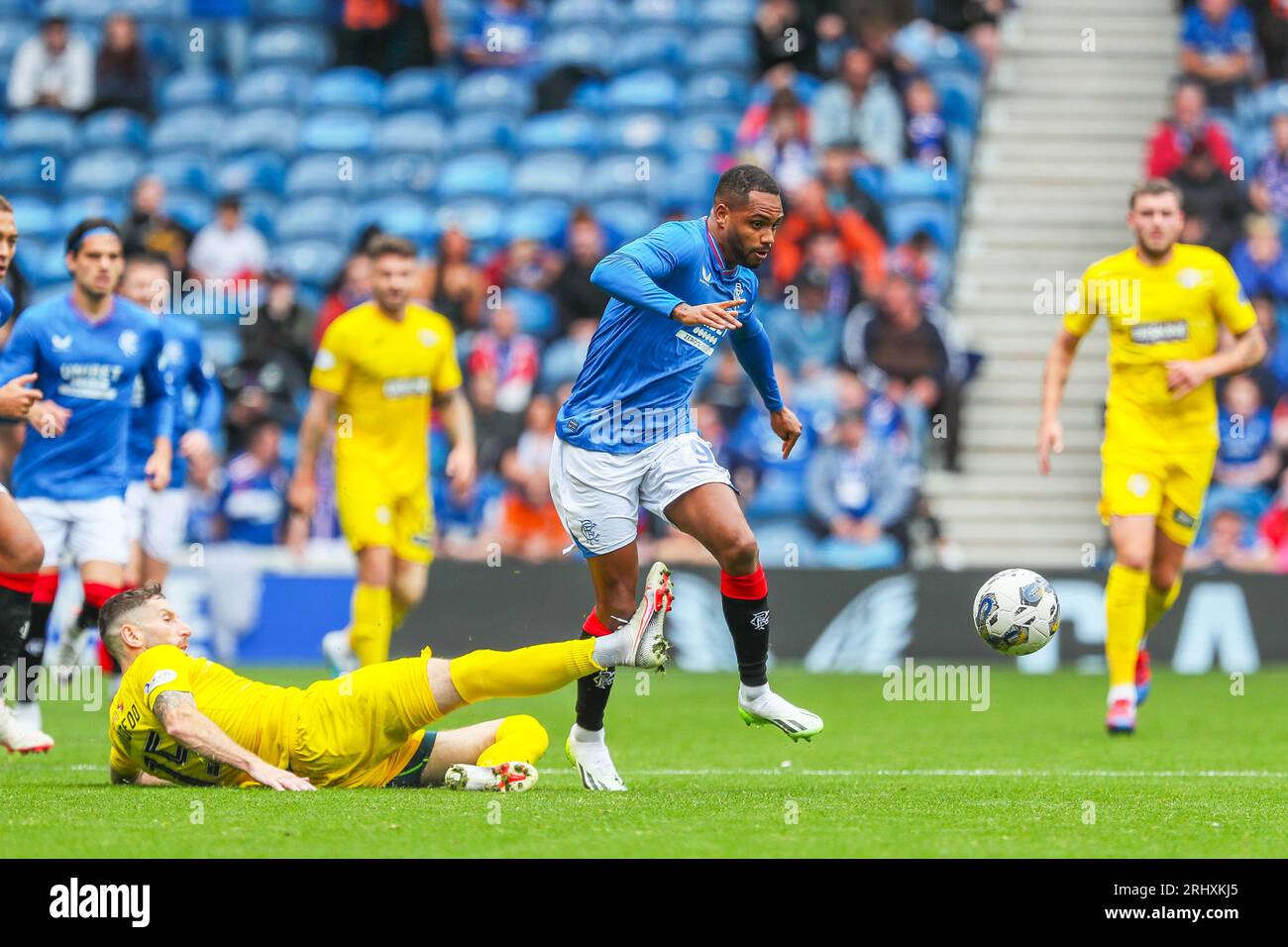 Glasgow, Großbritannien. August 2023. Die Rangers spielen Greenock Morton im Ibrox Stadium in der zweiten Runde der Viaplay Cup-Qualifikation. Quelle: Findlay/Alamy Live News Stockfoto