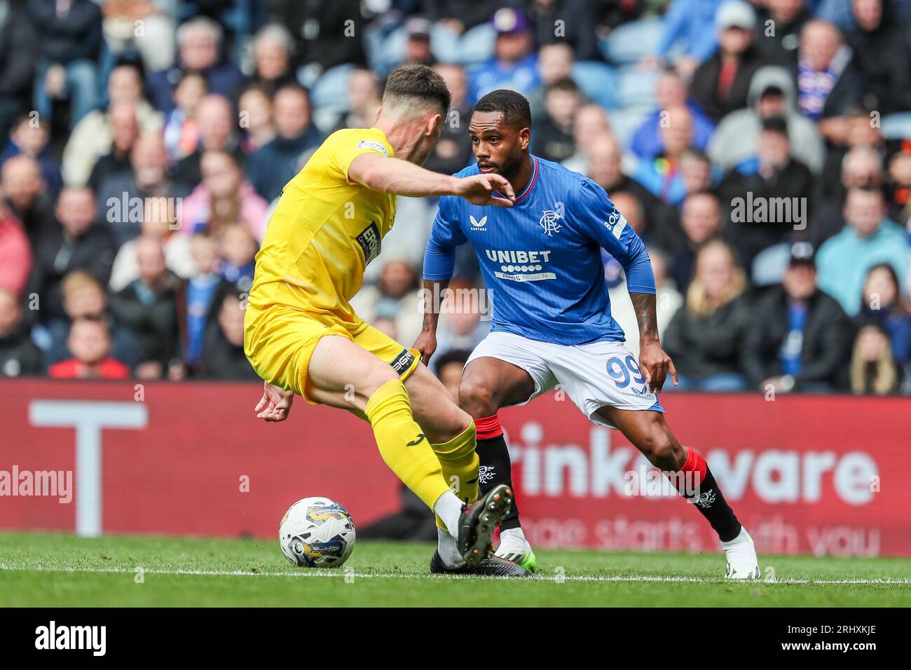 Glasgow, Großbritannien. August 2023. Die Rangers spielen Greenock Morton im Ibrox Stadium in der zweiten Runde der Viaplay Cup-Qualifikation. Quelle: Findlay/Alamy Live News Stockfoto