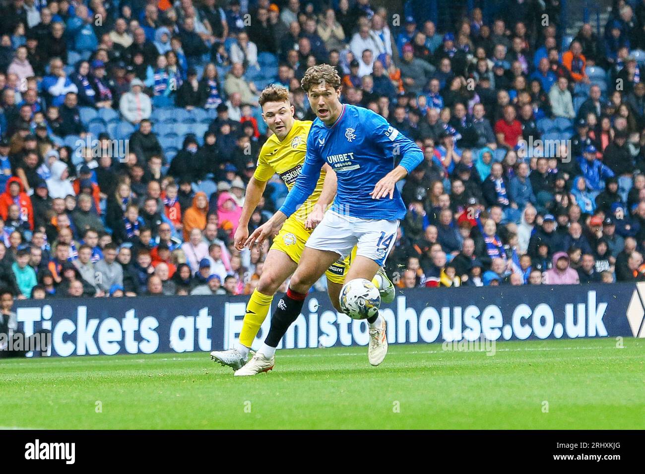 Glasgow, Großbritannien. August 2023. Die Rangers spielen Greenock Morton im Ibrox Stadium in der zweiten Runde der Viaplay Cup-Qualifikation. Quelle: Findlay/Alamy Live News Stockfoto