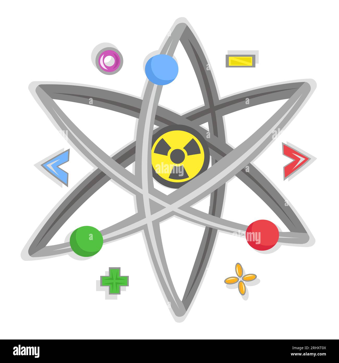 Radioaktives Molekül-Bildsymbol der Atomenergie Stock Vektor