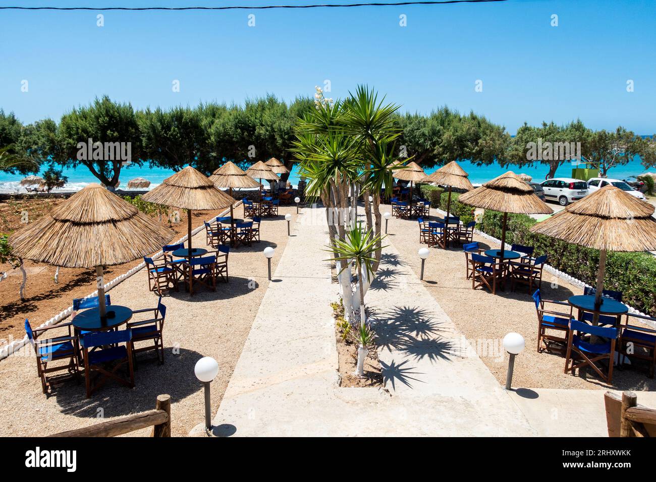 Potali Bay PIZZA RESTAURANT CAFE, Insel Karpathos, Griechenland, 30. Juli 2023. (CTK Photo/Libor Sojka) Stockfoto