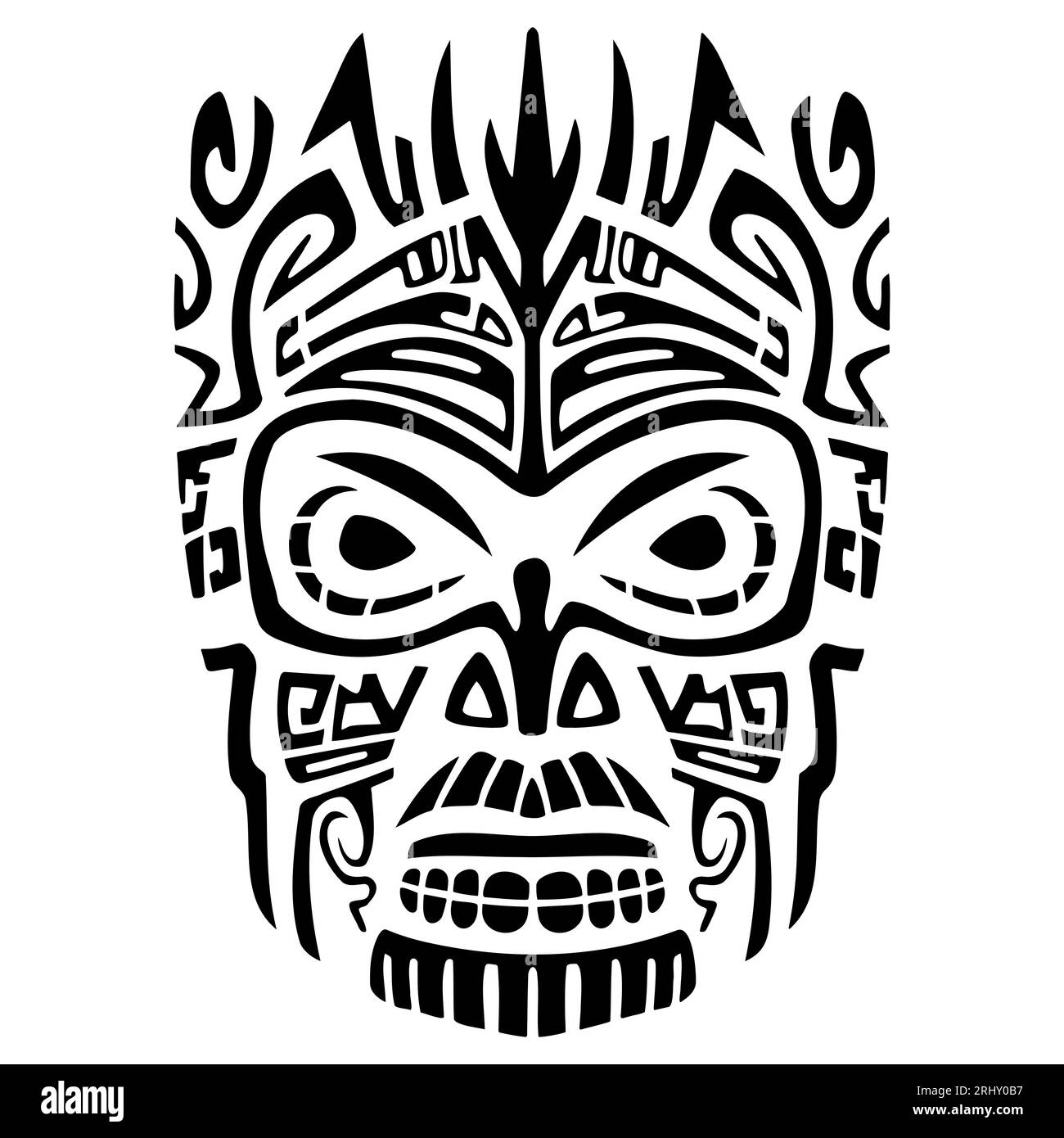 Polynesisches Tiki-Maskenvektorsymbol. Einfache Illustration des polynesischen Tiki-Maskenvektorsymbols für Webdesign isoliert Stock Vektor