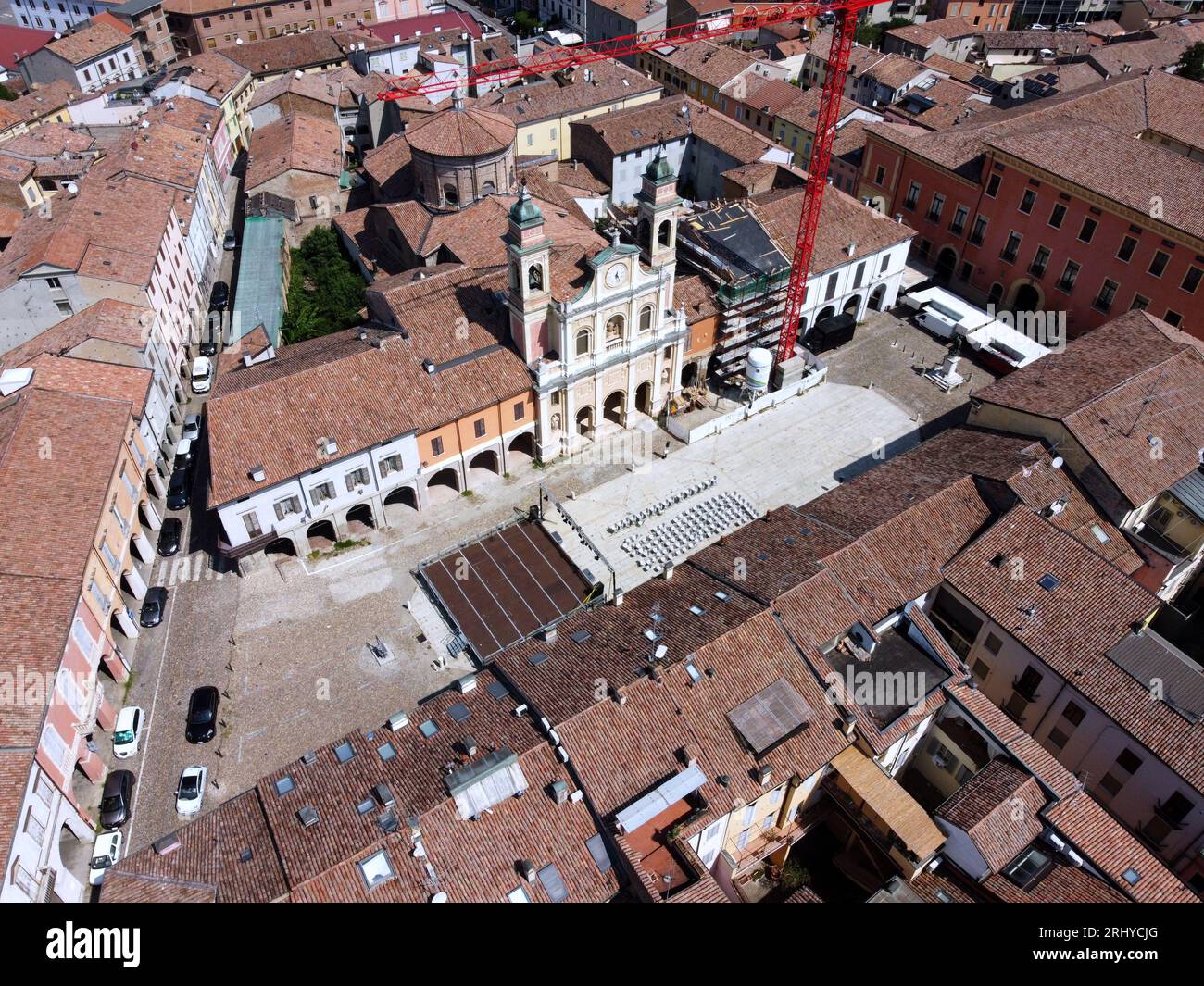 Luftaufnahme der Stadt Guastalla in der Provinz Reggio Emilia. Italien Stockfoto