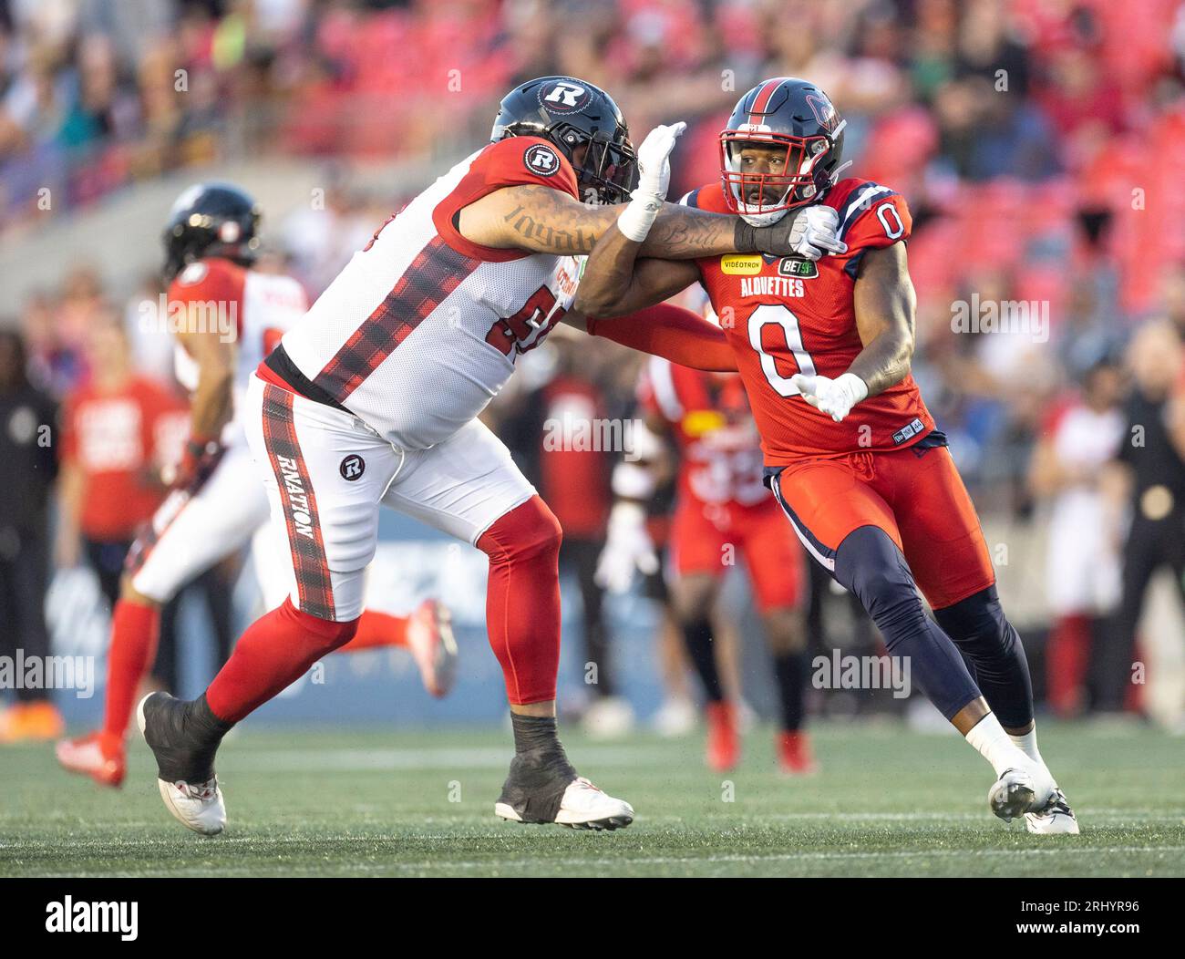 Ottawa, Kanada. August 2023. Shawn Lemon (0) der Montreal Alouettes spielt in der regulären Saison der Canadian Football League (CFL) zwischen den Montreal Alouettes in den Ottawa Redblacks. Die Montreal Alouettes gewannen das Spiel mit 25:24. 2023 Copyright Sean Burges / Mundo Sport Images / Alamy Live News Stockfoto