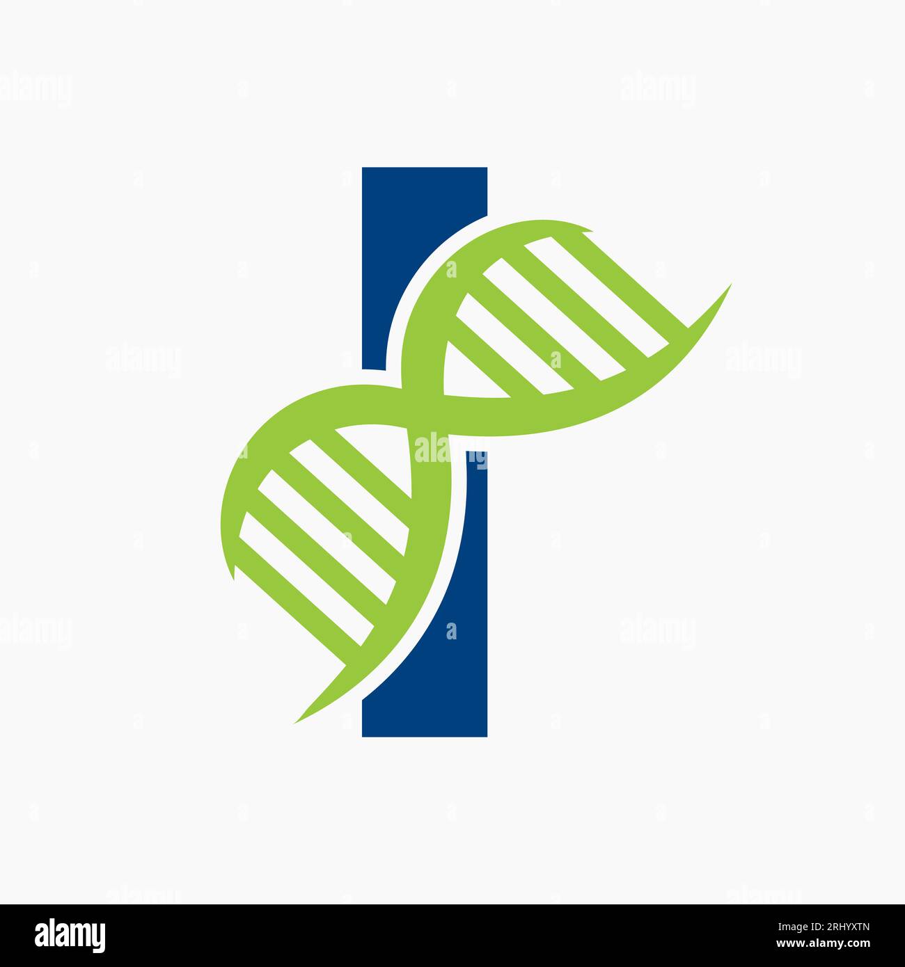 Design-Konzept des Buchstaben-I-DNA-Logos mit DNA-Zell-Symbol. Symbol Für Gesundheitsfürsorge Stock Vektor