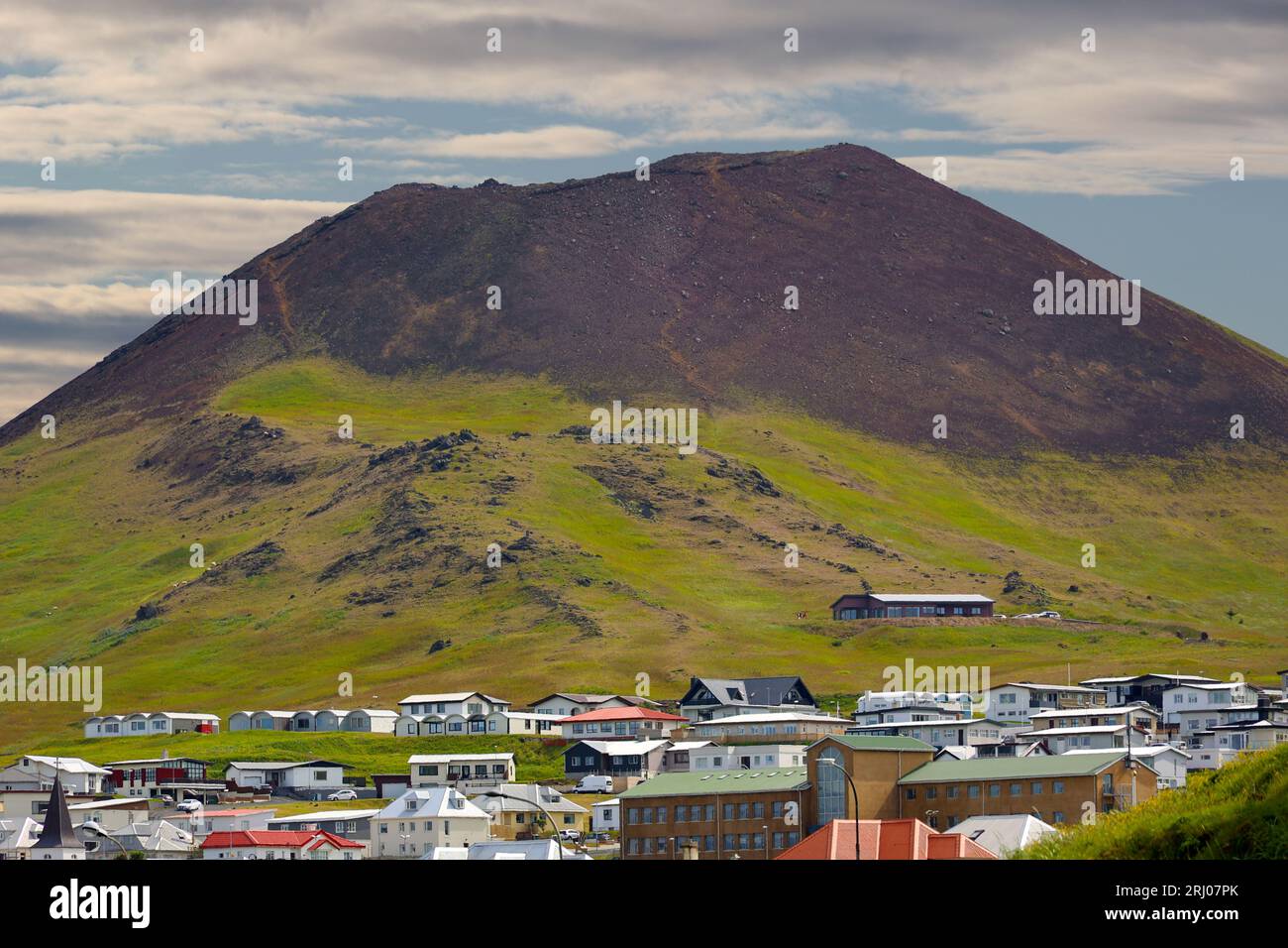 Helgafell-Heimaey-Vestmannaeyjar-Westmaninseln-Island Stockfoto