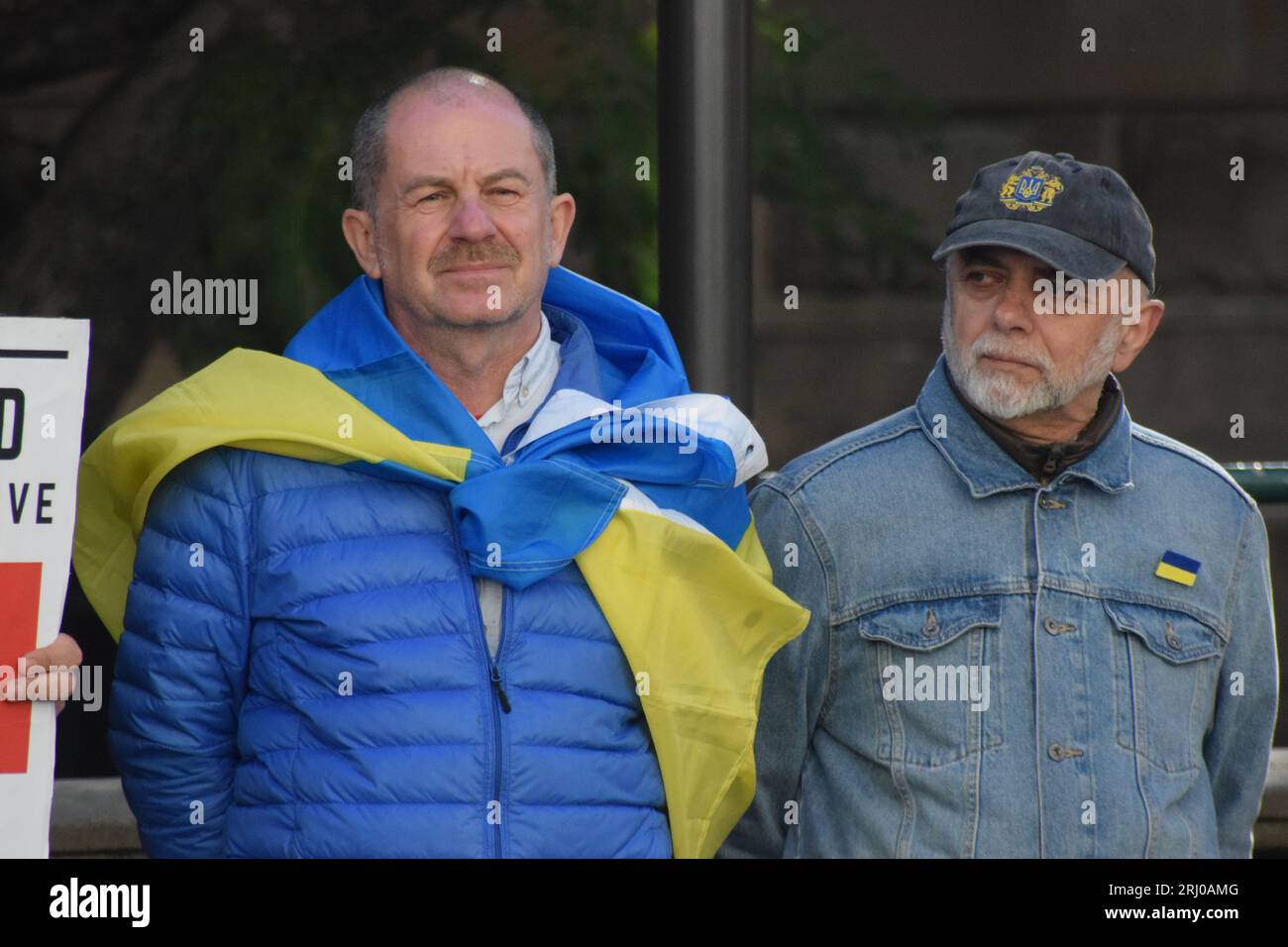 Ukrainischer Protest in Sydney gegen die russische Invasion Stockfoto