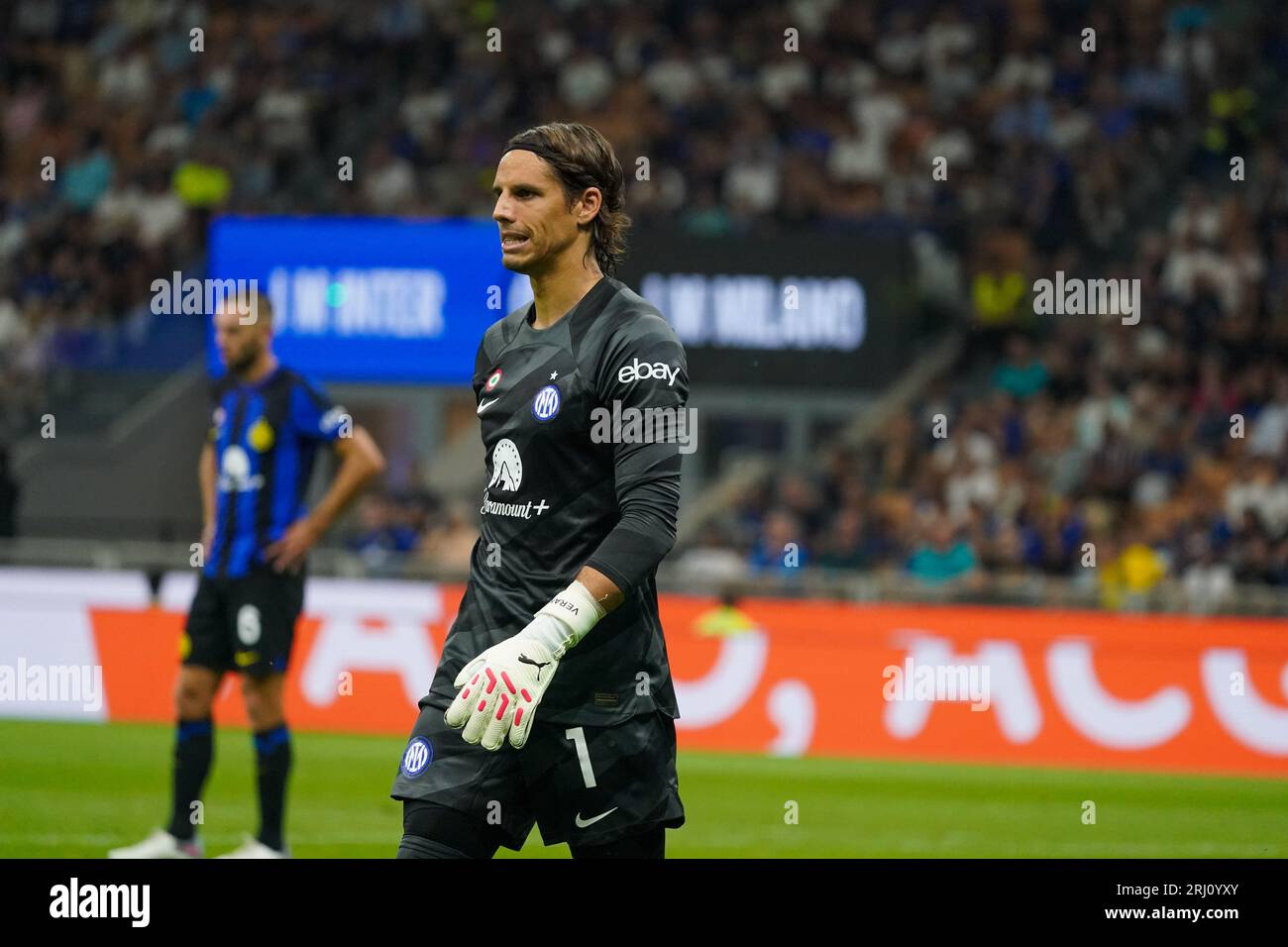 Mailand, Italien. August 2023. Yann Sommer (#1 FC Inter), während des FC Internazionale gegen AC Monza, Serie A, im Giuseppe Meazza Stadium. Anrede: Alessio Morgese / Emage Stockfoto