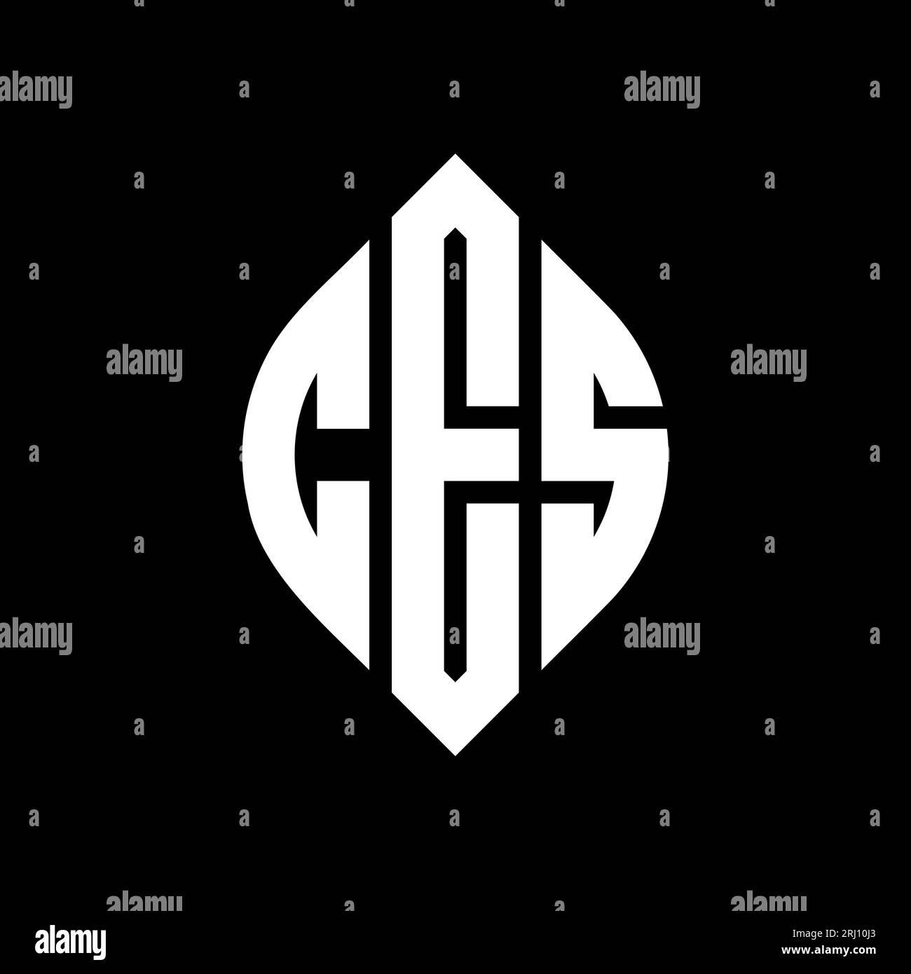 CES kreisförmiges Logo mit Kreis- und Ellipsenform. CES-Ellipsenbuchstaben im typografischen Stil. Die drei Initialen bilden ein kreisförmiges Logo. CES CI Stock Vektor