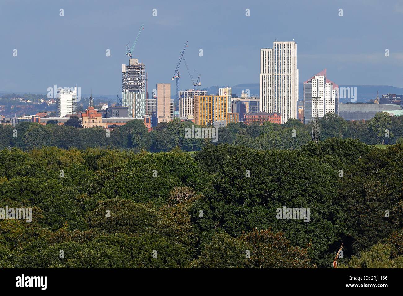 Eine Fernsicht über Leeds. Stockfoto